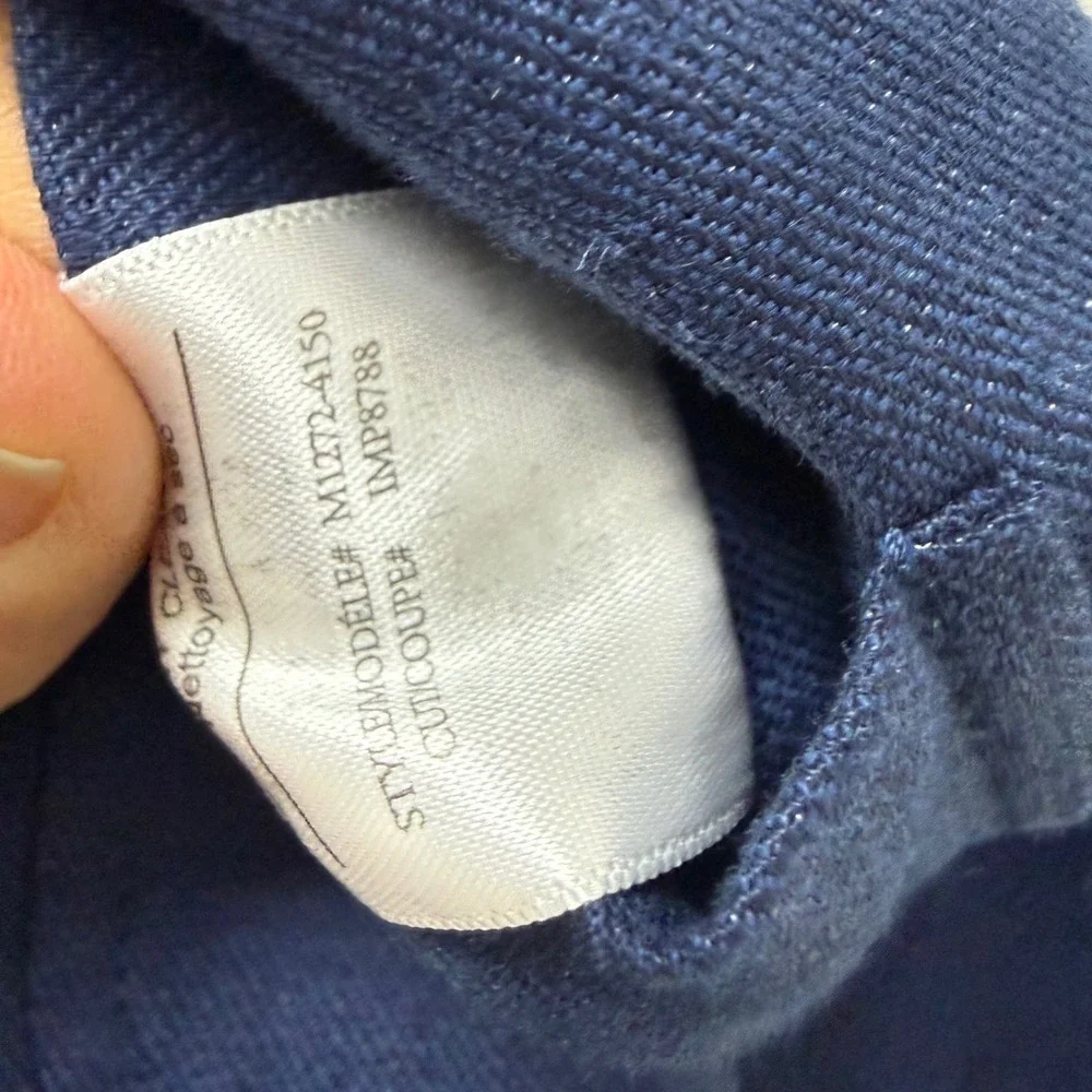 Vince Mens Navy Blue Linen Cotton Blend‎ 2-Button Blazer Jacket XL M1272-4150